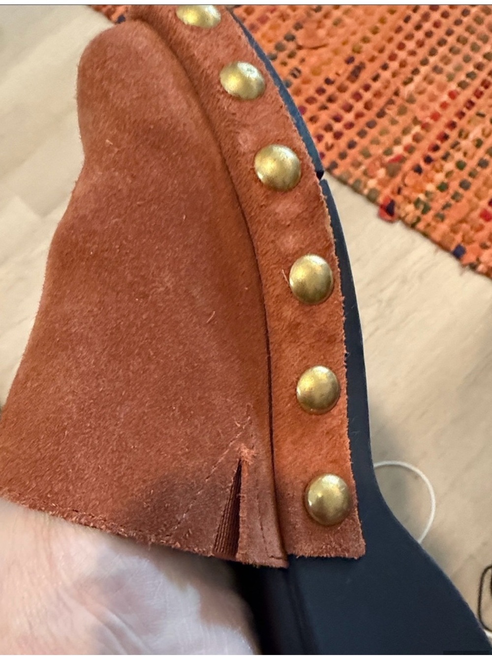 AEROSOLES Suede Mule Clogs in Cognac - Picture 2 of 3